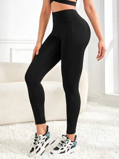 Leggings Gainant Taille Haute Femme avec Poches-Confort, Stretch & Effet Sculptant